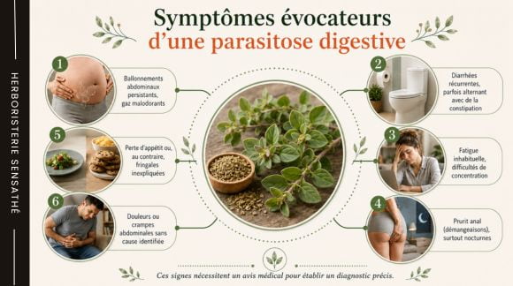 Symptômes des parasites intestinaux et origan, antiparasitaire naturel - Herboristerie Sensathé
